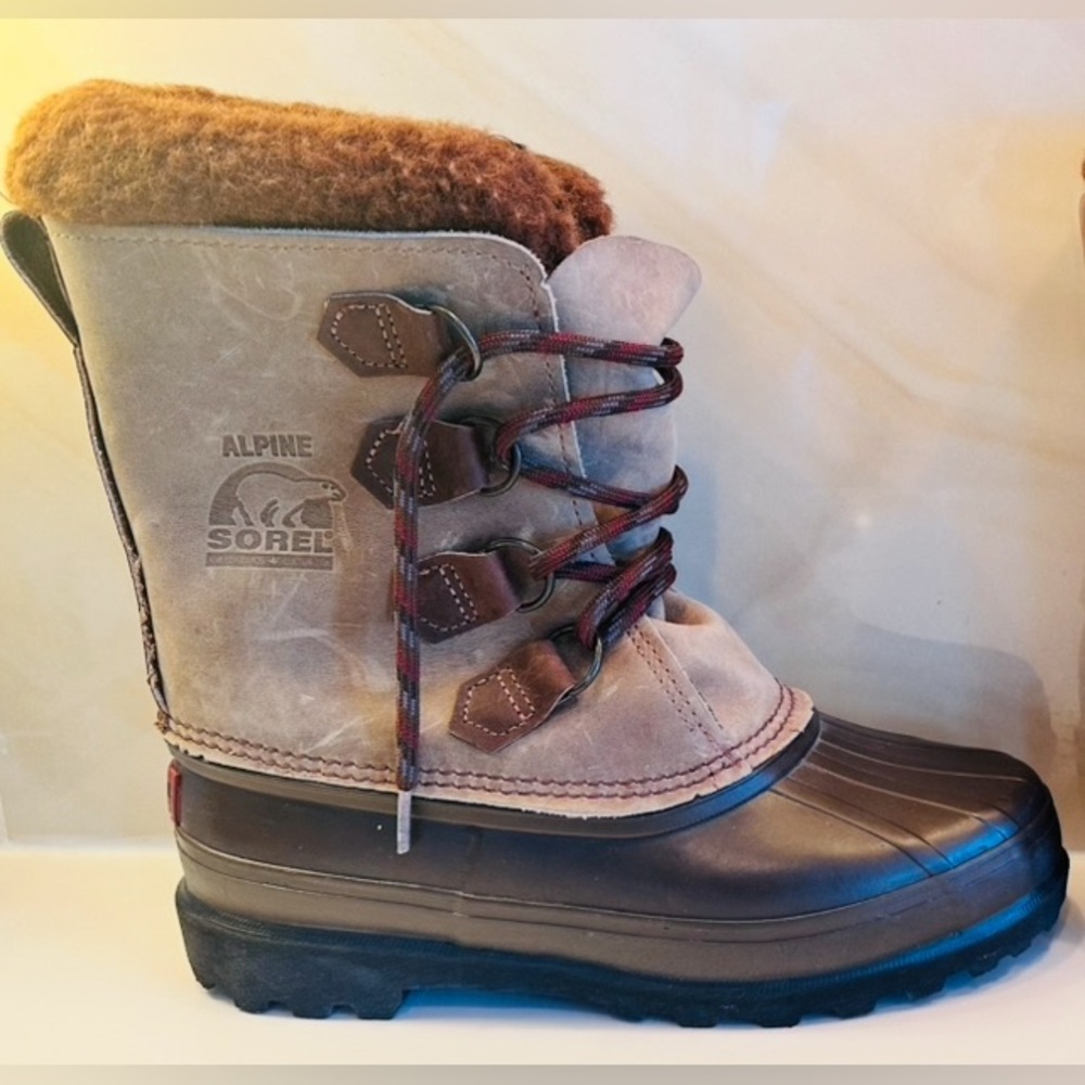 Sorel Alpine Boots Women’s 7 Brown Insulated Waterproof Winter Snow Classic